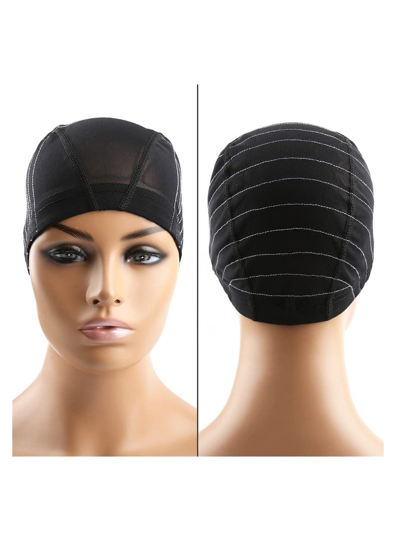 Excefore Mesh Dome Wig Cap for Making Wigs, Perfect for Beginner Sewing 5x5 Lace Closure, Stretchable Hairnet with Wide Elastic Band - Image 2