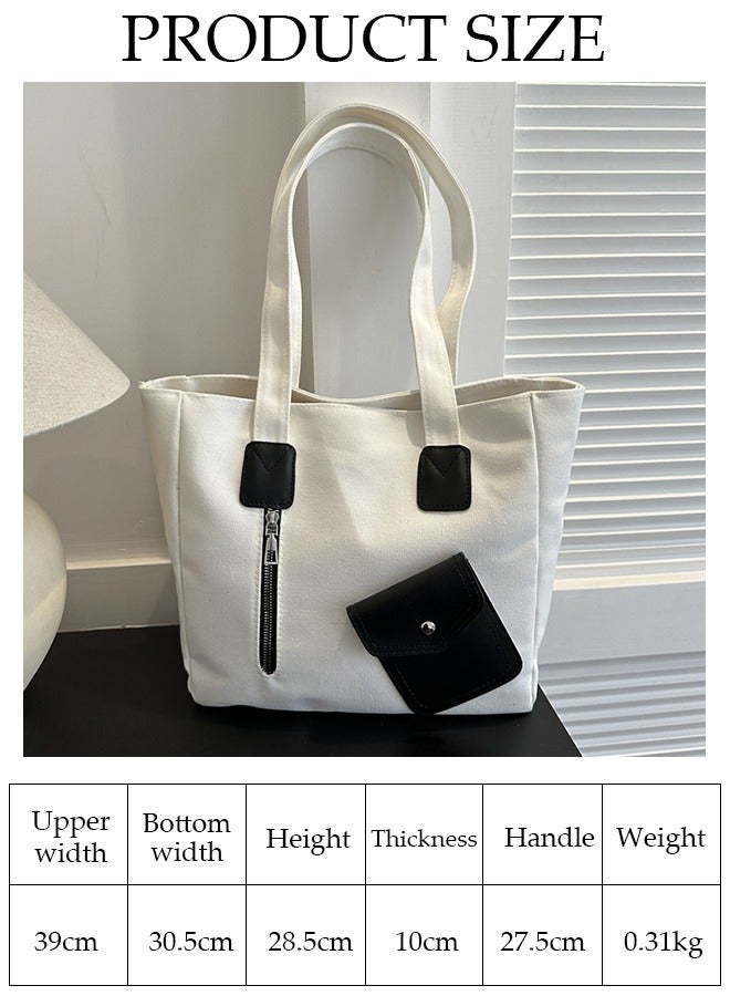 DUNISO Women's Shoulder Tote Bag Canvas Handbag for Women Large Capacity Messenger Fashionable Travel Shoulder Bag for Ladies Girls College Students - Image 4