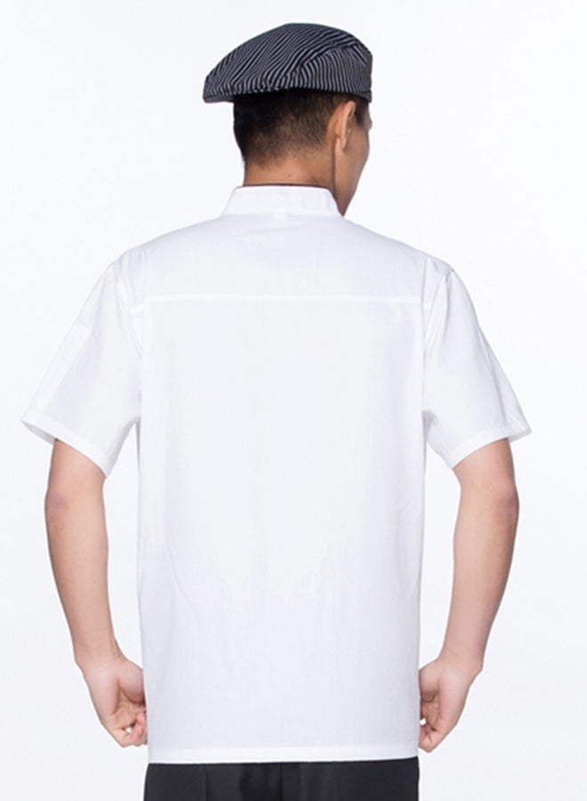 NIBEMINENT Short Sleeve Chef Jacket Pearl White  - Image 2