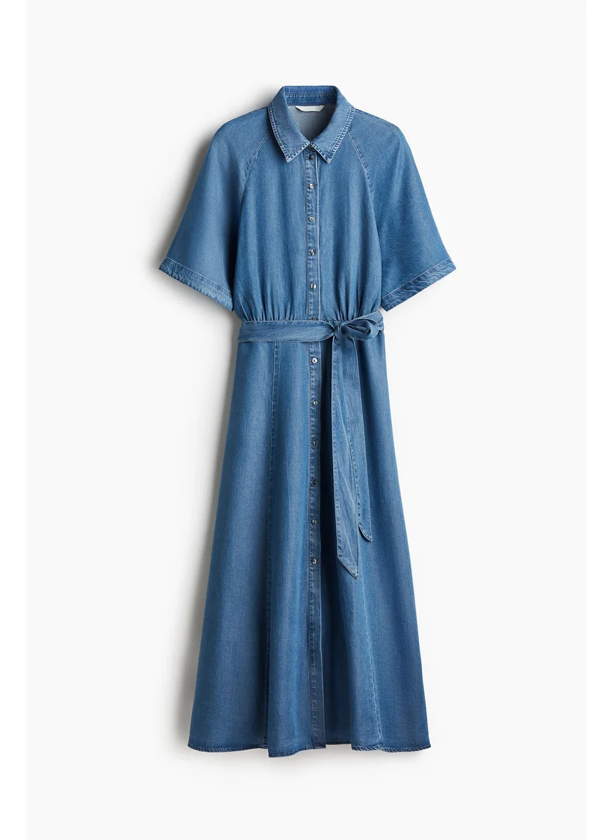 اتش اند ام Tie-Belt Denim Dress