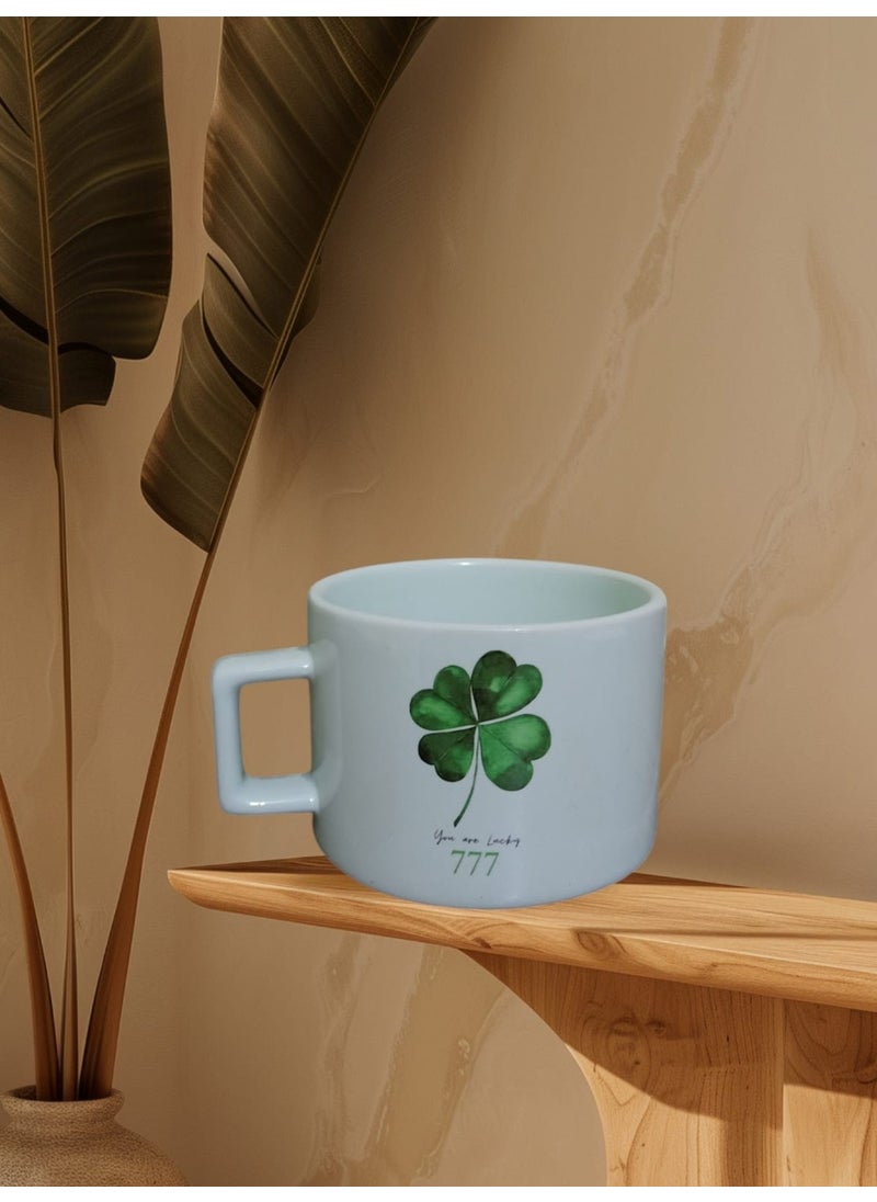 Game Fruy Lucky Cup Clover 777 Double Sided Printed Mug (Pastel Green Mug)  - Image 1