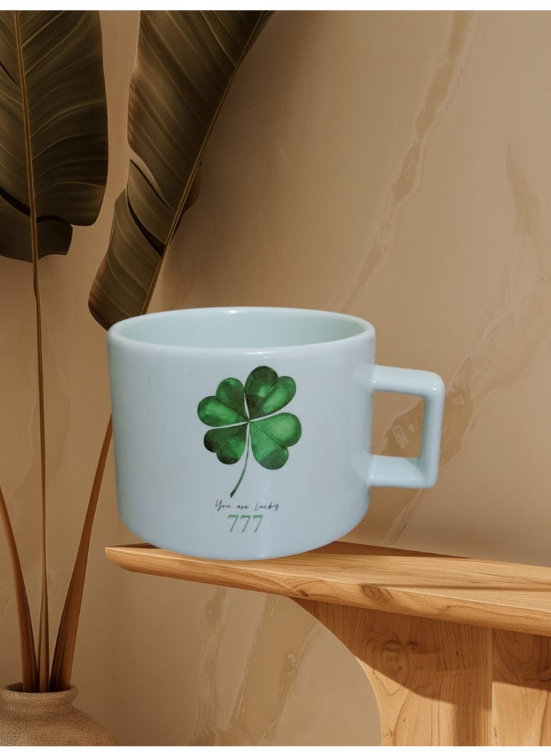 Game Fruy Lucky Cup Clover 777 Double Sided Printed Mug (Pastel Green Mug)  - Image 2