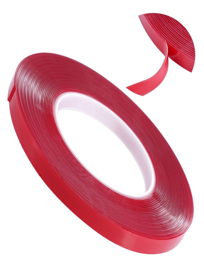 Rotekt 10m Nail Art Adhesive Double-Sided Tape, Double Side Glue Nail Sticker for Press on Nail Sticky Tabs,Red Film Clear Tape for Nail Display Lens Manicure Tool, False Nail Tips - Image 2