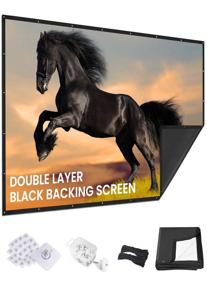 Iolieo 2024 Upgraded Portable Projector Screen - Black Backing,84-A Straight Edges, Foldable, Washable and Wrinkle-Free - for Indoor Home Theater and Outdoor Cinema - 84 inch White 16:9 by IOLIEO - Image 1
