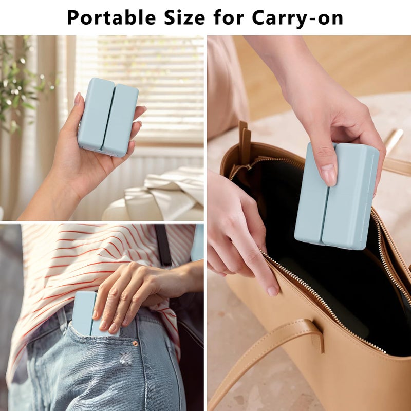 FYY Daily Pill Organizer, 7 Compartments Portable Travel Pill Case, [Folding Design] for Purse Pocket to Hold Vitamins,Cod Liver Oil,Supplements and Medication-Blue - Image 3