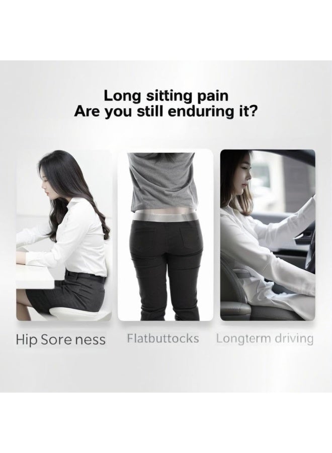 اكسيسن وسائد المقعد، وسائد دعم أسفل الظهر للكراسي المكتبية تقلل الضغط على عظم العصعص، وسائد كراسي مكتبية من الإسفنج المرن للظهر، وسائد المقعد وسائد دعم الظهر مع غطاء قابل للغسل للجلوس لفترات طويلة، كراسي مكتبية، كراسي ألعاب ومقاعد سيارات (رمادي غامق) - Image 5