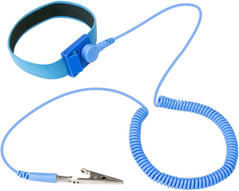 KingWin Anti Static Wrist Strap Blue, Adjustable ESD Wrist Band Fits Your Wrist Comfortably. Grounding Bracelet to Protect Your PC Computer or Electronics from Static Electricity - Image 1