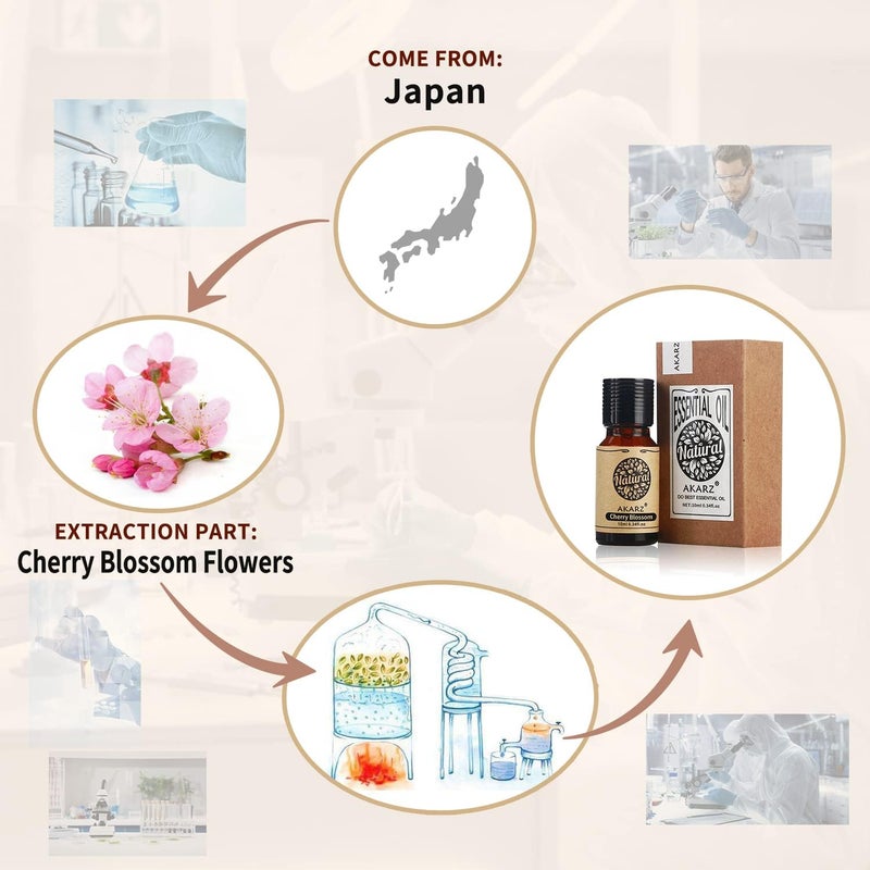 Cherry Blossom Essential Oil Natural Cherry Blossom Oil for Skin Body Hair Care,Diffuser, Candle,Soap,Making, DIY,Massage Aroma 10ml - Image 2