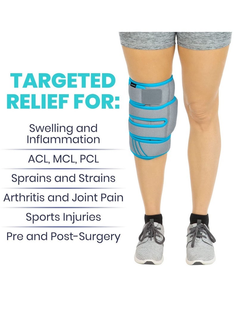 general Knee Ice Pack Wrap - Cold/Hot Gel Compression Brace - Heat Support Strap for Arthritis Pain Tendonitis ACL Athletic Injury Osteoarthritis Women Men Running Meniscus and Patella Surgery - Image 2