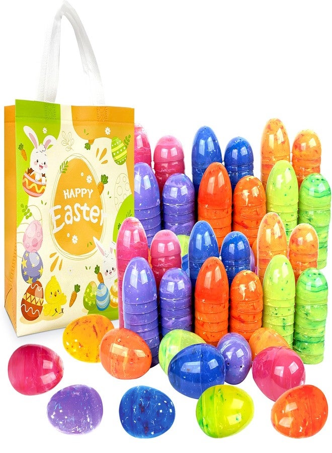 Aviski 144Pcs 2.36'' Tall Marble-Like Plastic Easter Eggs for Kids Egg Hunt Basket Bag Empty Stuffers Fillers with 2pcs Cute Non Woven Bags, Toys FillingTreats & Easter Theme Party Supplies Favors - Image 1