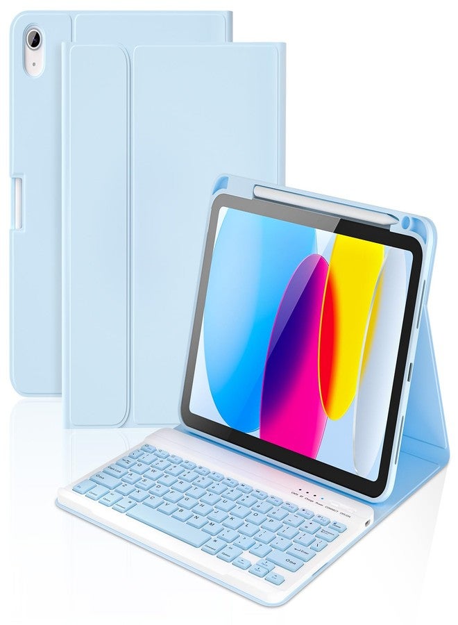 KBCASE for iPad 11th/10th Generation Case with Keyboard, Detachable Wireless Keyboard Case with Pencil Holder for iPad A16 11 inch 2025/10th Gen 10.9 inch 2022 (Light Blue) - Image 1