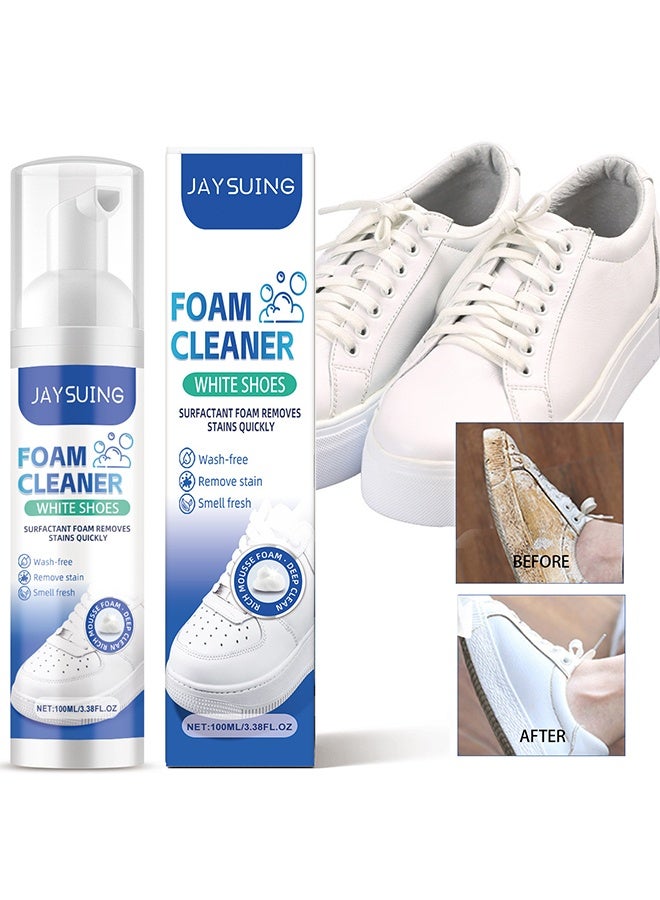 جايسوينغ منظف رغوي، منظف أحذية رغوي، منظف أحذية، إزالة بقع الأحذية الرياضية، تنظيف متعدد الأغراض للأحذية الرياضية، بخاخ رغوي لتنظيف الأحذية الرياضية، رغوة سطحية تزيل البقع بسرعة، 100 مل - Image 1