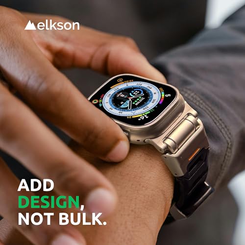 elkson Fusion Series made for Apple Watch band Ultra 3 2 1 49mm 11 10 46mm 9 45mm SE3 44mm – Durable Stainless Steel Silicone Strap, Sweat-Resistant Breathable Secure Fit for Sports, Titanium Black - Image 4