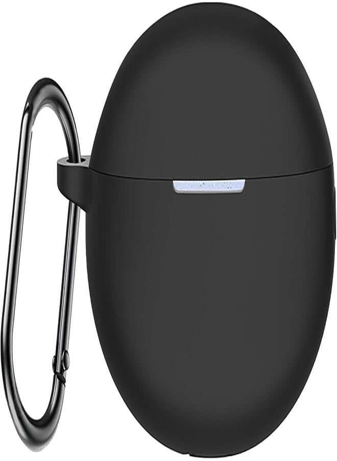 USTIYA USTIYA Case for Huawei Freebuds 6i 2024 and Freebuds 5i 2022 Case Silicone Protective Cover Case Anti-Shock Case with Keychain Carabiner Headphone Accessories (Black) 