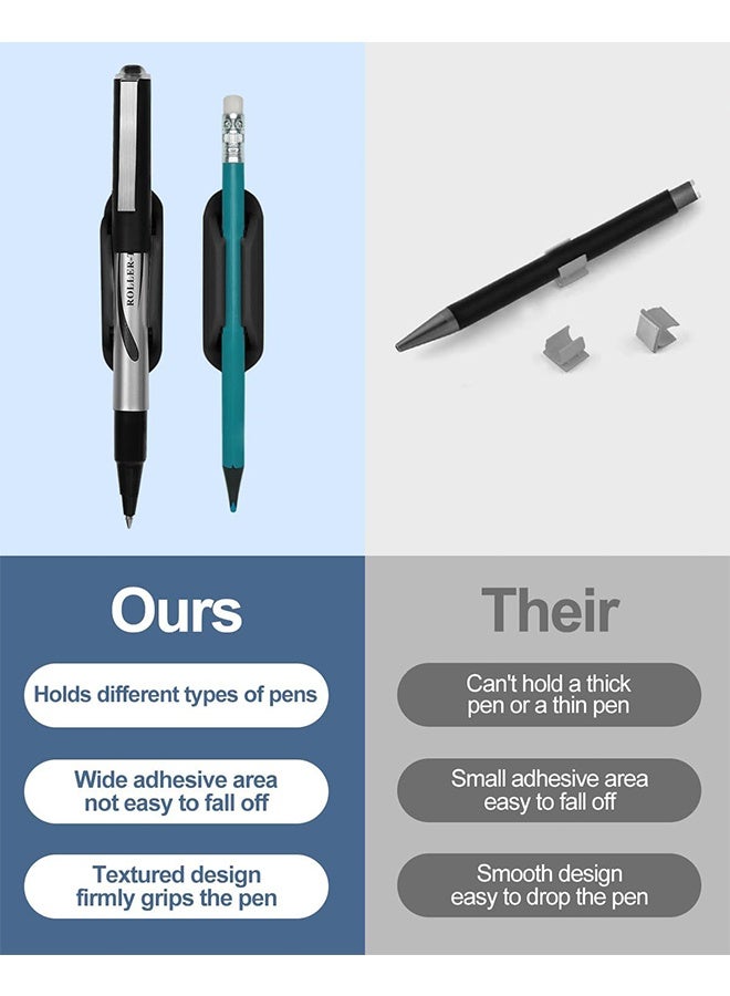 اتش واي حافظات أقلام لاصقة لمكتب، مجموعة مكونة من 6، وسادات لاصقة مطورة - حافظ أقلام مرن للجدران والألواح المغناطيسية، ملحقات مكتبية أساسية، مستلزمات للمعلمين - Image 3