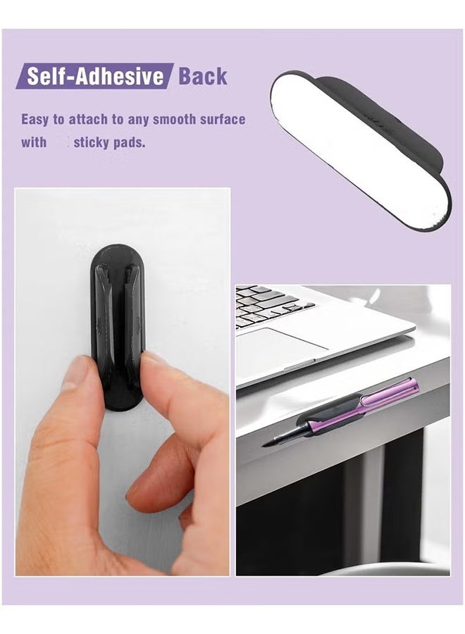 اتش واي حافظات أقلام لاصقة لمكتب، مجموعة مكونة من 6، وسادات لاصقة مطورة - حافظ أقلام مرن للجدران والألواح المغناطيسية، ملحقات مكتبية أساسية، مستلزمات للمعلمين - Image 4