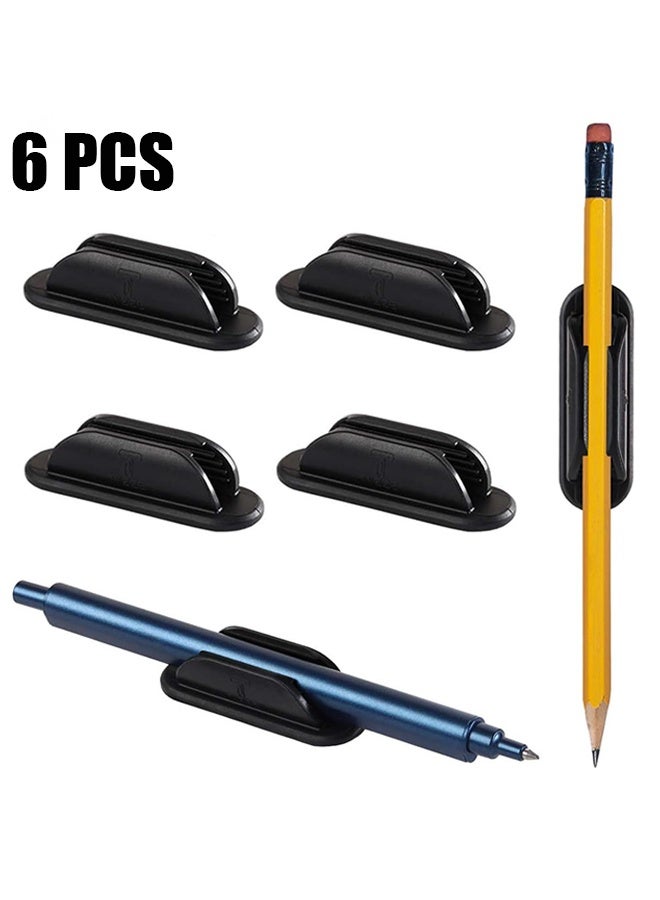 اتش واي حافظات أقلام لاصقة لمكتب، مجموعة مكونة من 6، وسادات لاصقة مطورة - حافظ أقلام مرن للجدران والألواح المغناطيسية، ملحقات مكتبية أساسية، مستلزمات للمعلمين - Image 1