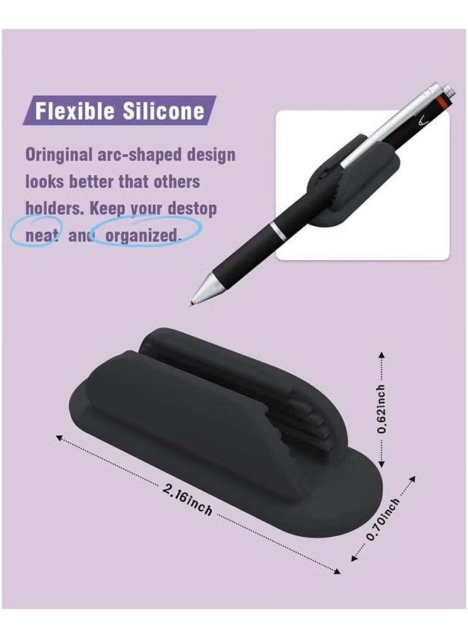 اتش واي حافظات أقلام لاصقة لمكتب، مجموعة مكونة من 6، وسادات لاصقة مطورة - حافظ أقلام مرن للجدران والألواح المغناطيسية، ملحقات مكتبية أساسية، مستلزمات للمعلمين - Image 2