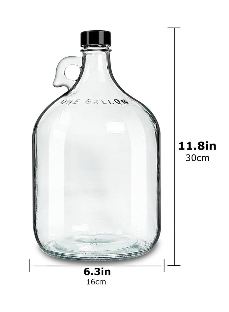 Home zone 1 Gallon (128oz) Glass Fermenting Jug with Handle, Black Polyseal Lid & Cap  - Image 3