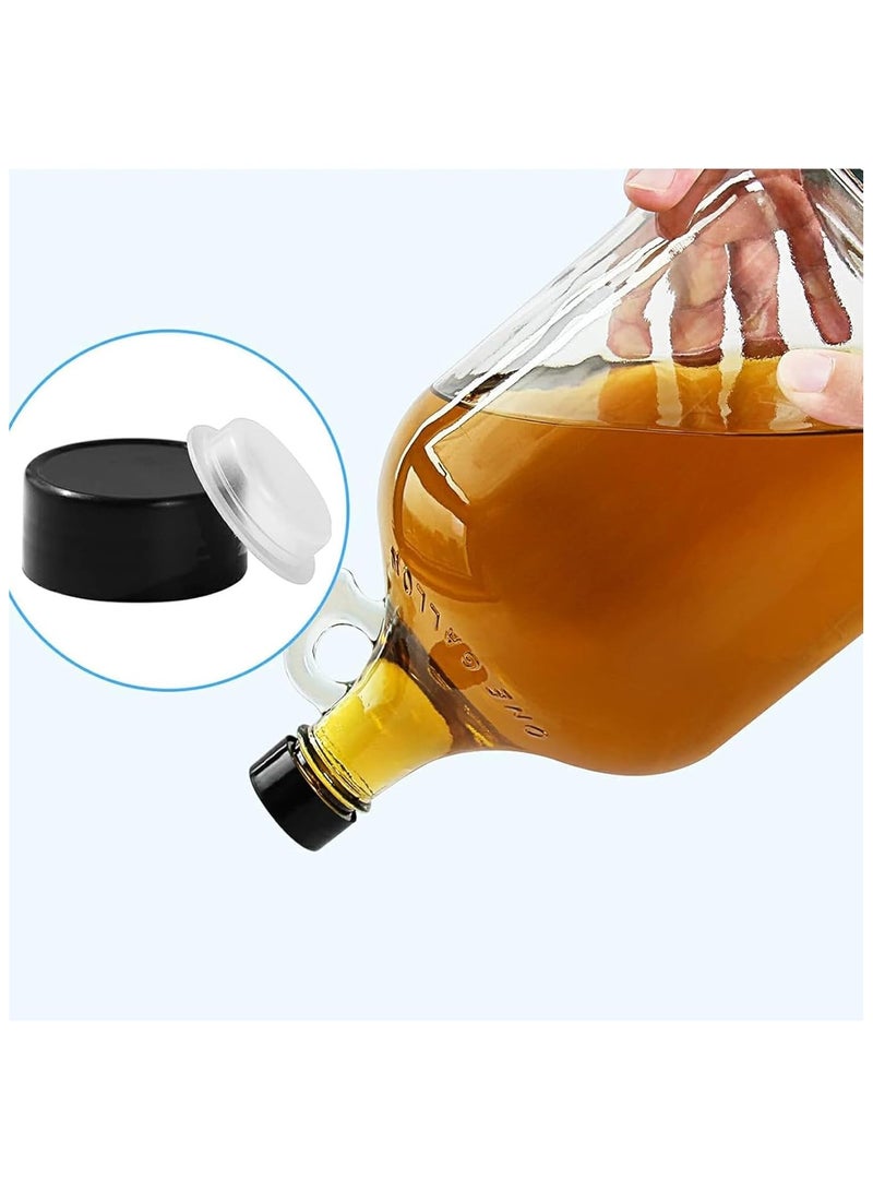 Home zone 1 Gallon (128oz) Glass Fermenting Jug with Handle, Black Polyseal Lid & Cap  - Image 2