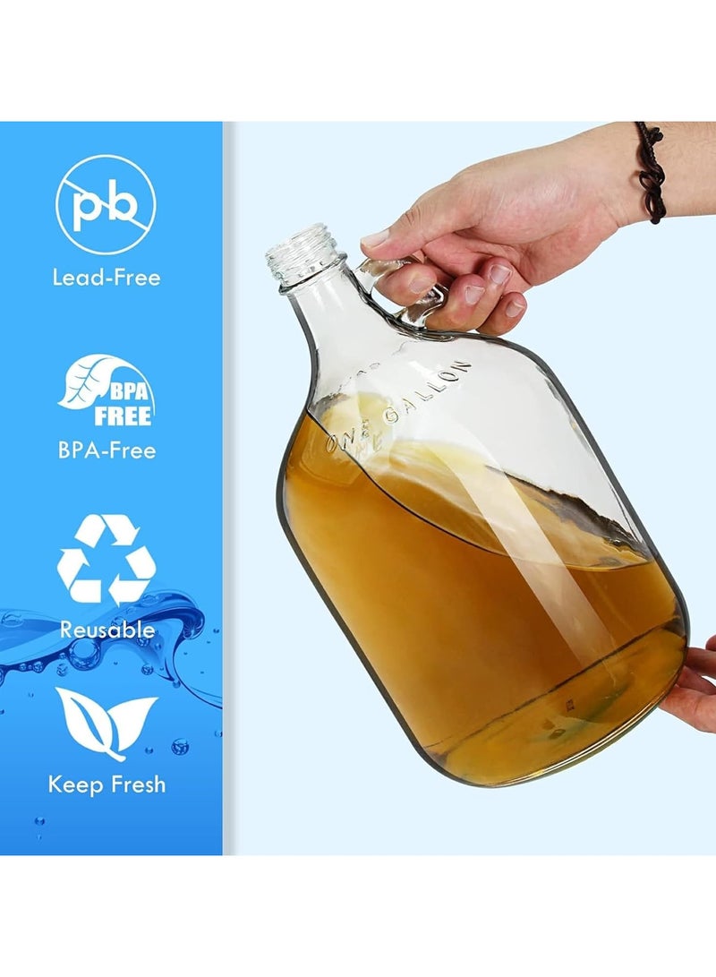 Home zone 1 Gallon (128oz) Glass Fermenting Jug with Handle, Black Polyseal Lid & Cap  - Image 5