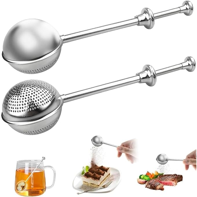 Beynant Tea Tongs Pack Of 2 Tea Strainer For Loose Tea  Teaballs With Telescopic Handle Tea Infuser 304 Stainless Steel Tea Tongs Tea Strainer Tea Infuser Stainless Steel Flour Sieve Duster  Sugar - Image 1
