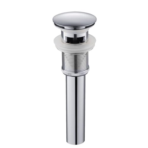 Yodel Faucet Bathroom Sink Drain with Overflow - Big Cap for Standard 1 3/4" Drain Opening - Pop Up Drain,Chrome,YDPOP-6 - Image 1