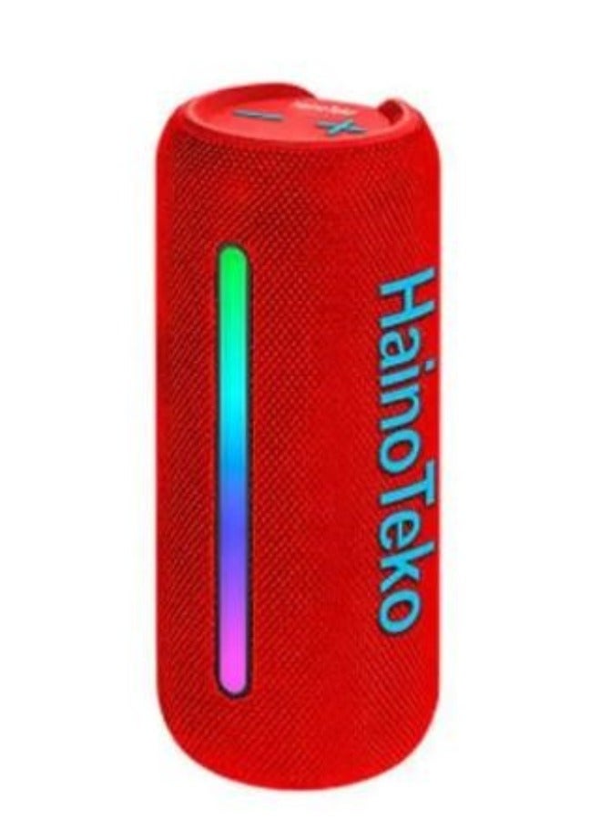 Haino Teko Germany S92 Portable Wireless Speaker With High Bass Sound Quality Multi Functional Button Cotrol and LED Light(Red) - Image 1