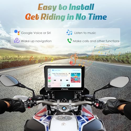 Carpuride W702B Motorcycle Carplay Screen for BMW R1200GS R1250GS S1000XR Motorcycle, 7 inch Waterproof Touchscreen, Portable Carplay/Android Auto GPS Navigation for Motorbike, Dual Bluetooth - Image 3