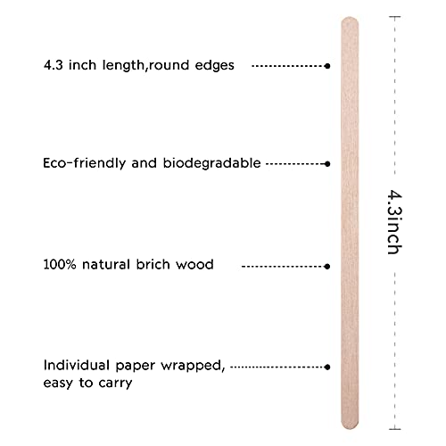 BLUETOP BLUE TOP Individually Paper Wrapped Wooden Coffee Stirrers 4.3 Inch Pack 500, Disposable Wood Sticks for Coffee/Tea/Hot Beverage/Hot Chocolate/Cold Drinks, Wood Blenders for Butter Sugar,Craft Stick - Image 4