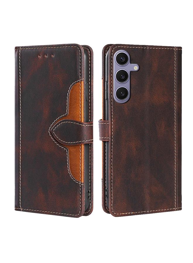 S-TOP Case For Samsung Galaxy S24 5G Skin Feel Magnetic Buckle Leather Phone Case - Image 1