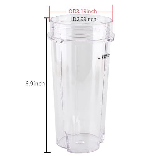 Anbige Replacement Parts 3 tabs cups intended for Nutri Ninja Blender, 2 Pack 16-ounce Single Serve Cup and Sip&Seal Lid Fit Ninja BL200 30/ BL201 30/BL201C 30/BL203QBK - Image 3