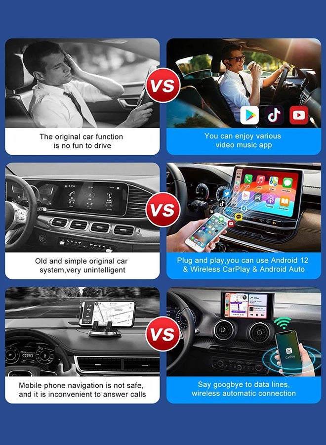 Digisand 5 in 1 Wireless CarPlay Adapter and 32GB Android Auto Adapter Support Netflix/YouTube - CarPlay Ai Box Convert CarPlay Dongle TF Card/U Disk Magic Link for OEM Wired CarPlay/Android Auto Cars - Image 4