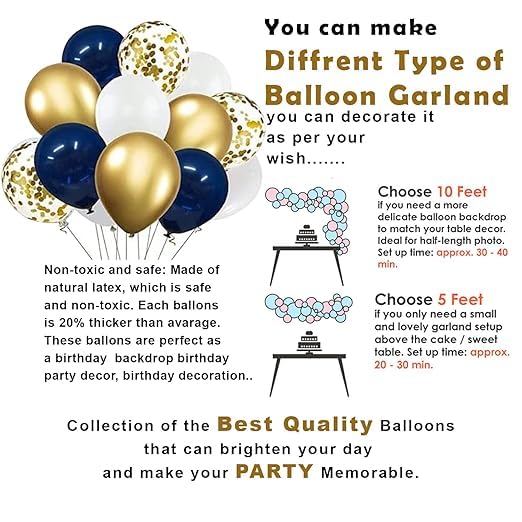 BRIJBAZAAR Birthday Decorations for Boys - 41 Pcs Blue Birthday Decoration Items for Boys | Happy Birthday Decorations for Husband | Blue Balloons for Birthday Decorations - Image 4
