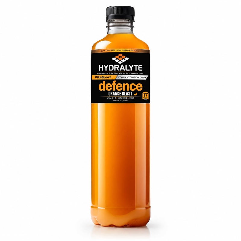 Hydralyte VitaSport+ Vitamin Hydration Drink Orange 500ml | Defence Blast | Vitamin C, D, Zinc | Electrolyte Replacement - Image 1