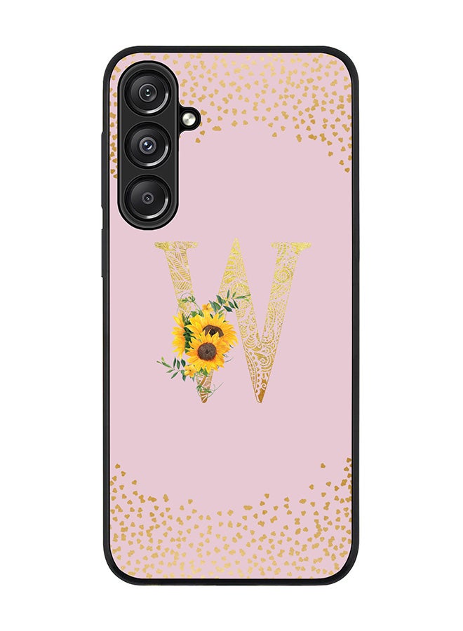 Stylizedd For Samsung Galaxy A16 / A16 5G Case,Slim fit Camera Protection, Shockproof Thin Phone cover - Custom Floral Monogram - W (Pink ) - Image 1