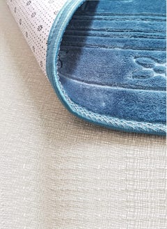 Generic 3 Pieces Premium Comfort Prayer Mat Soft and Durable Prayer Mat Blue Color 120x80cm  - Image 5