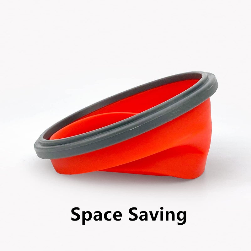 CCyanzi 3piece Round Collapsible Bowl with Lids  Silicone Food Storage Containers  Microwave & Freezer Safe  Space Saving for Kitchen Cabinet and Camping Backpack (Red Gray) - Image 5