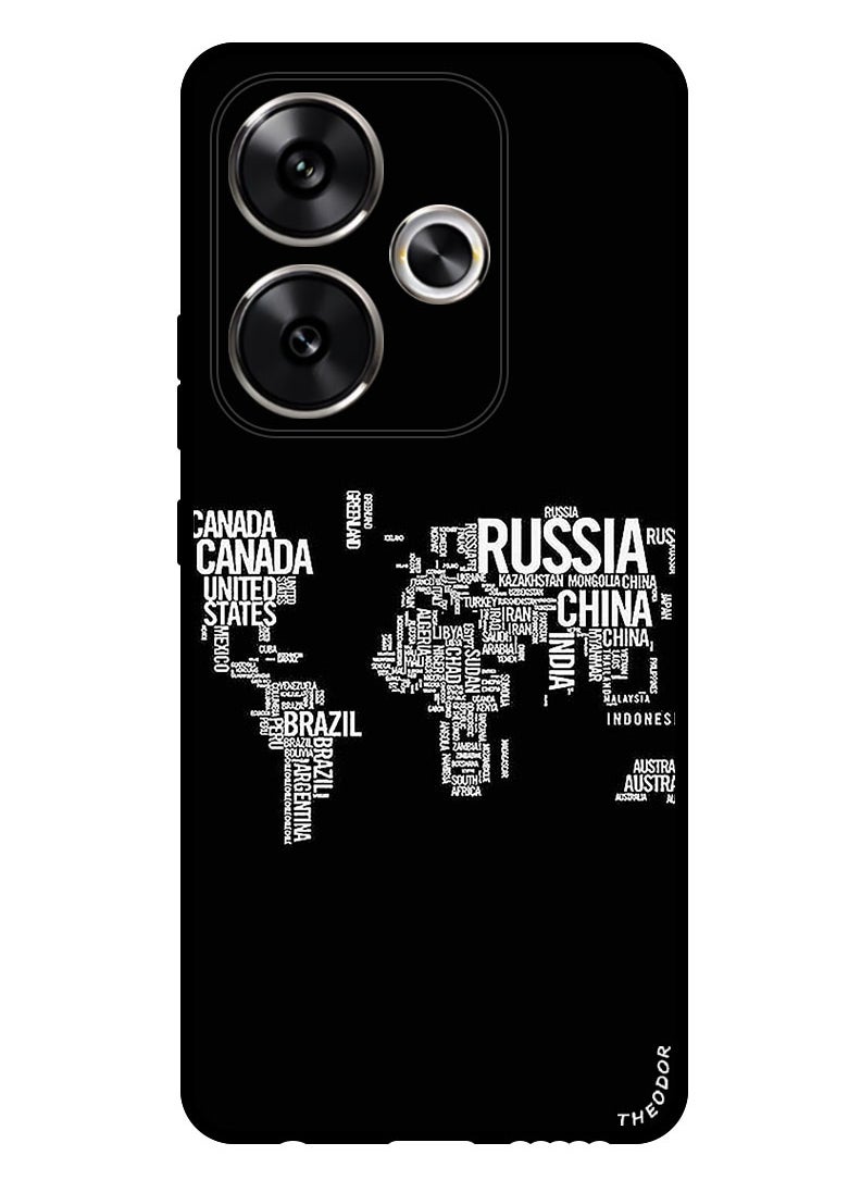 Theodor Protective Case Anti Scratch Shock Proof Bumper Cover For Xiaomi Redmi Turbo 3 Written World Map  - Image 1