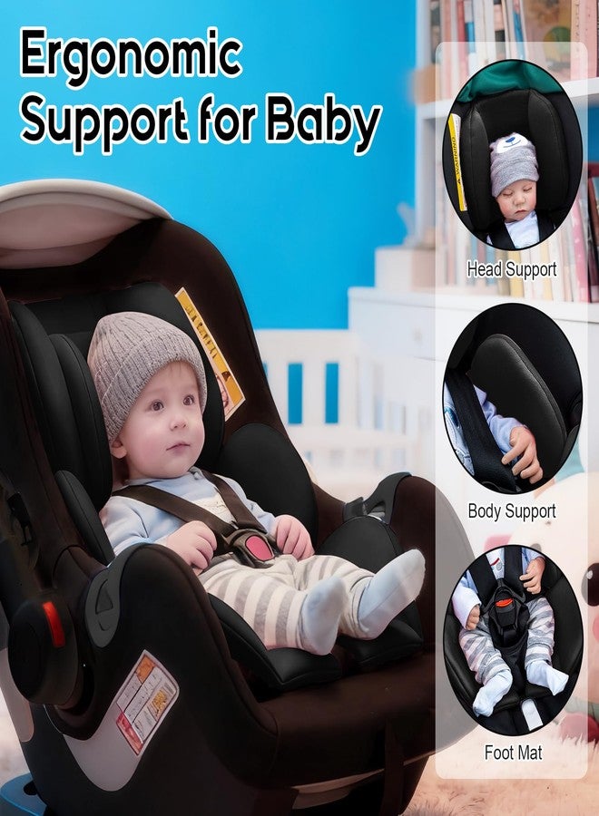 Kaseeous Infant Car Seat Insert with 2 Headrest for Preemie to Toddler, Thickened Baby Car Seat Head Support for Side Impact Protection, Breathabble Newborn Carseat Insert with Filled Spong - Image 2