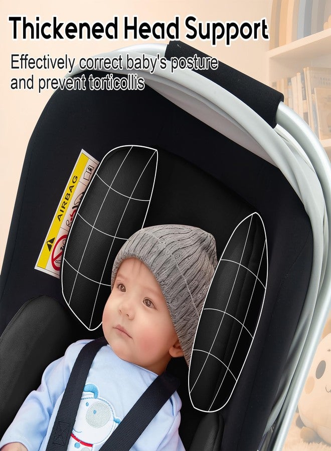 Kaseeous Infant Car Seat Insert with 2 Headrest for Preemie to Toddler, Thickened Baby Car Seat Head Support for Side Impact Protection, Breathabble Newborn Carseat Insert with Filled Spong - Image 4