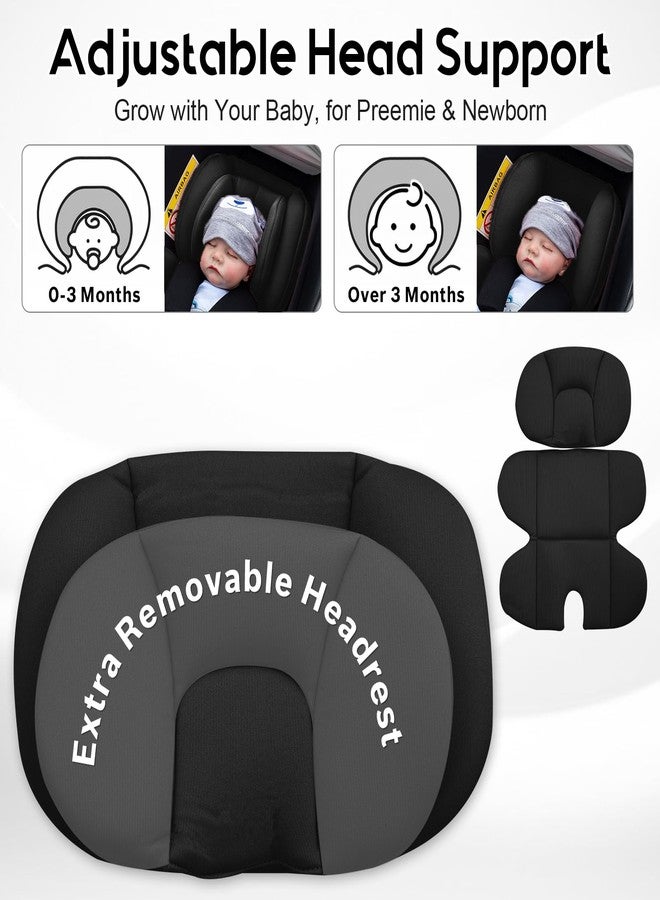 Kaseeous Infant Car Seat Insert with 2 Headrest for Preemie to Toddler, Thickened Baby Car Seat Head Support for Side Impact Protection, Breathabble Newborn Carseat Insert with Filled Spong - Image 5