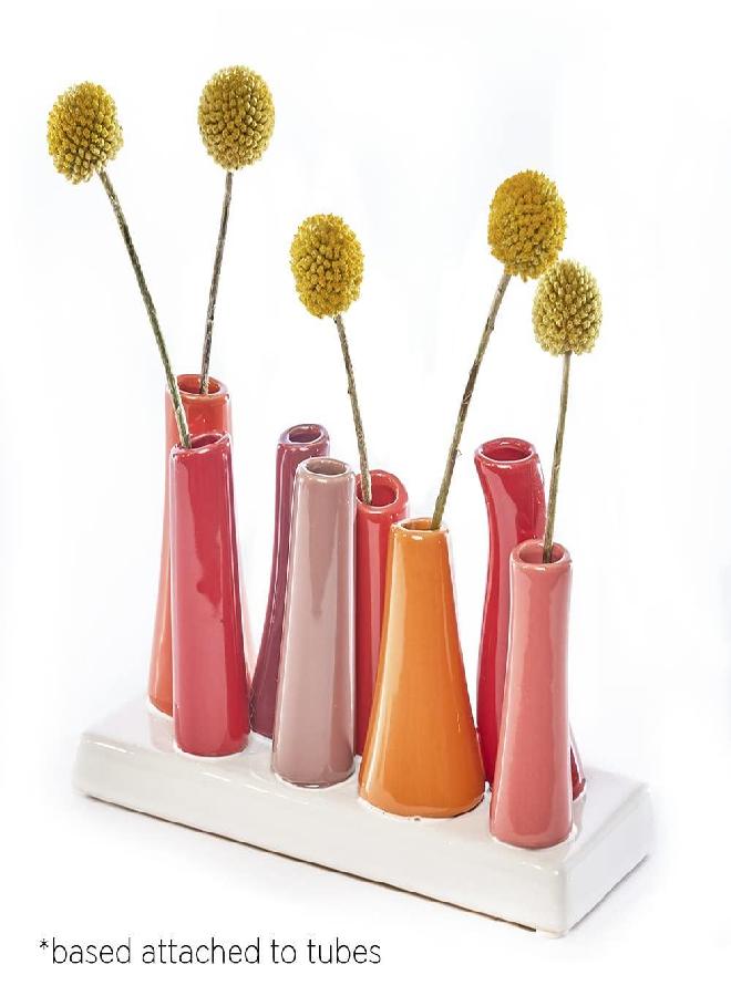 Chive CHIVE - ‘Pooley 2’ Ceramic Flower Vase, 8-Tube Shape (Pumpkin)  - Image 2