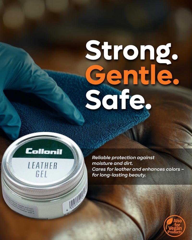 Collonil Leather Gel 7.78 fl oz – Waterproof Leather Shoe Protector & Gel – Leather Conditioner & Color Refresher for Shoes, Bags & Furniture – Suede Water Repellent – Made in Germany - Image 4