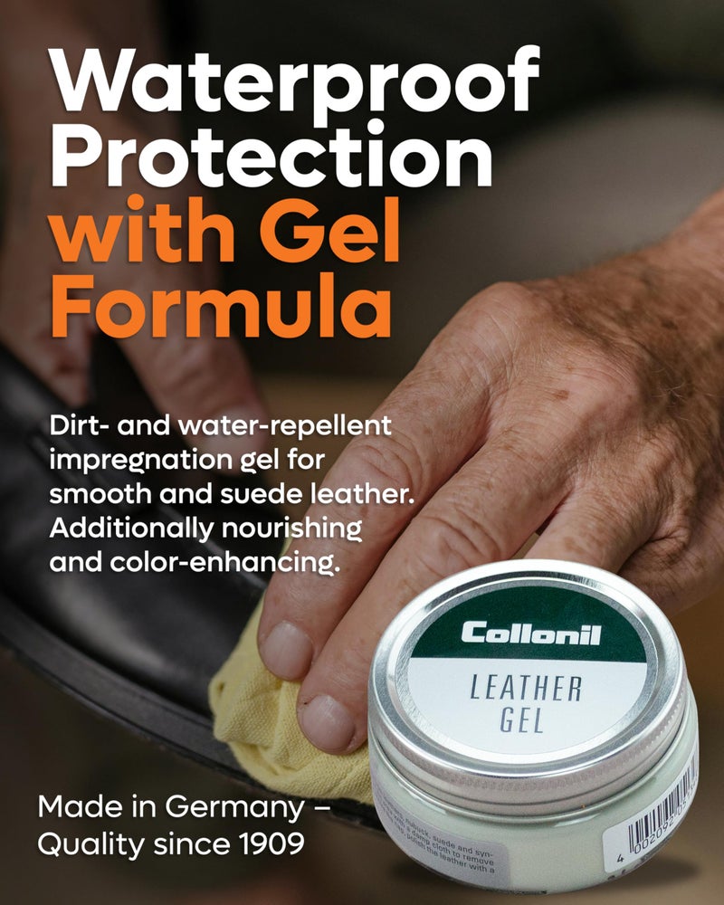 Collonil Leather Gel 7.78 fl oz – Waterproof Leather Shoe Protector & Gel – Leather Conditioner & Color Refresher for Shoes, Bags & Furniture – Suede Water Repellent – Made in Germany - Image 2