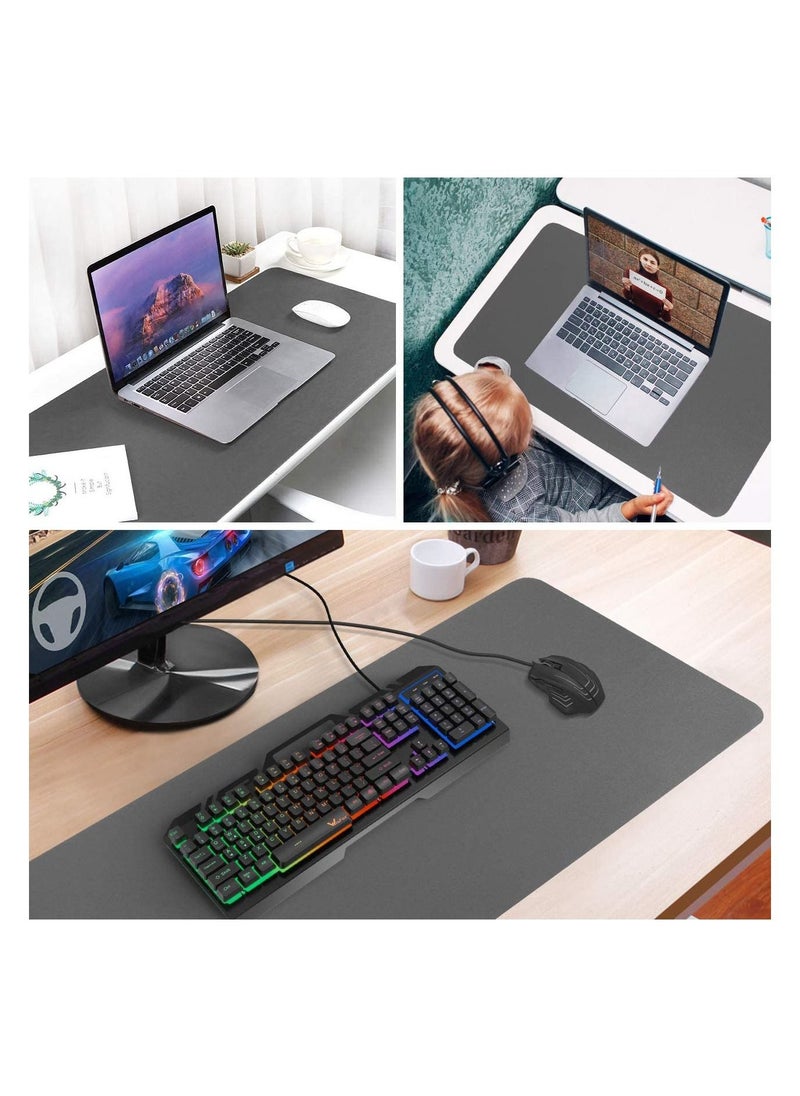 YONK - Yonk Leather Desk Pad Protector, Mouse Pad, Office Desk Mat, Non-Slip PU Leather Desk Blotter,Laptop Desk Pad,Waterproof Desk Writing Pad for Office and Home (Black,31.5" x 15.7") - Image 1