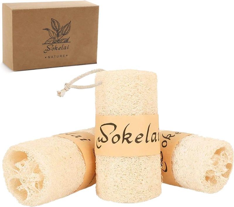 3 Pack Farm natural organic loofah sponge Skin cleansing skin exfoliation Bathing and Back caring spa body shower Daily skin care