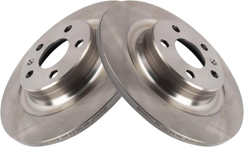 TRQ Rear Brake Rotor Set Solid Compatible with 2019-2023 Volvo S60 2017-2023 S90 2019-2021 V60 2020-2023 V60 Cross Country 2018-2021 V90 2018-2023 V90 Cross Country 2018-2023 XC60 - Image 3