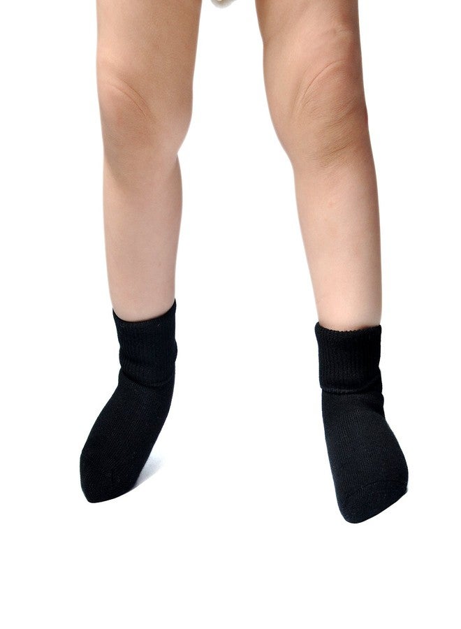 EPEIUS Unisex Baby Socks - Seamless Turn Cuff Socks, Cotton Rich Baby Boy Booties, Black 6 Pair Pack, 3-12 Months - Image 3