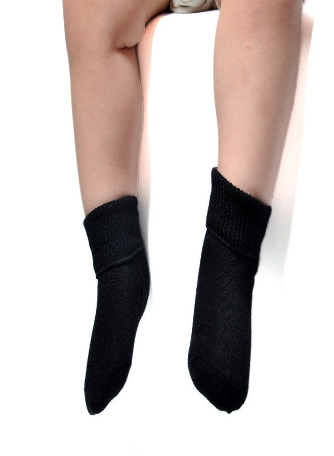 EPEIUS Unisex Baby Socks - Seamless Turn Cuff Socks, Cotton Rich Baby Boy Booties, Black 6 Pair Pack, 3-12 Months - Image 2